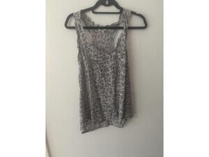 Joie Large Designer Grey Leopard Animal Print Tank